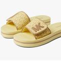 Michael Kors Shoes | Michael Kors Mk Platform Slide | Size 6 | Color: Tan/Yellow | Size: 6