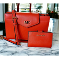 Michael Kors Bags | Michael Kors Mott Lg Clutch Crossbody | Color: Orange/Red | Size: Os