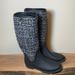 Zara Shoes | Adorable Rain Boots Women’s Size 9 | Color: Black/White | Size: 9