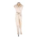 Anthropologie Jumpsuit Collared Short sleeves: Ivory Print Jumpsuits - Women's Size 0