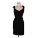 White House Black Market Cocktail Dress - Bodycon V Neck Sleeveless: Black Print Dresses - Women's Size 8
