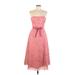 BCBGMAXAZRIA Cocktail Dress - A-Line Strapless Sleeveless: Pink Dresses - Women's Size 10