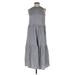Ann Taylor Casual Dress - A-Line High Neck Sleeveless: Gray Dresses - Women's Size 2X-Small Petite