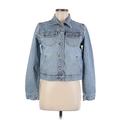 Express Denim Jacket: Short Blue Print Jackets & Outerwear - Women's Size Medium