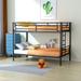 Silver Twin over Twin Metal Bunk Bed with Removable Ladder, Comfortable Rungs, Easy to assemble