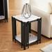 2-Tier Side Table, End Table, Narrow Side Table with Storage Shelves, Modern Design Beside Table for Living Room, Bedroom