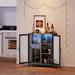 Rubbermaid Corner Bar Cabinet w/ Power Outlet, Industrial Wine Cabinet w/ LED Strip & Glass Holder, 5-Tiers Liquor Cabinet Bar Unit For Home | Wayfair