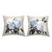 Stupell Industries Blue Rose Blossoms 2 Piece Outdoor Printed Pillow Set by Kelly Donovan Polyester/Polyfill blend | 18 H x 7 W x 18 D in | Wayfair