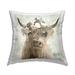 Stupell Industries Delicate Soft Buffalo w/ Floral Crown Watercolor Outdoor Printed Pillow by Stellar Design Studio | Wayfair pla-034_osq_18x18