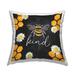 Stupell Industries Bee Kind Honeycomb Daisies Outdoor Printed Pillow by ND Art Polyester/Polyfill blend | 18 H x 7 W x 18 D in | Wayfair