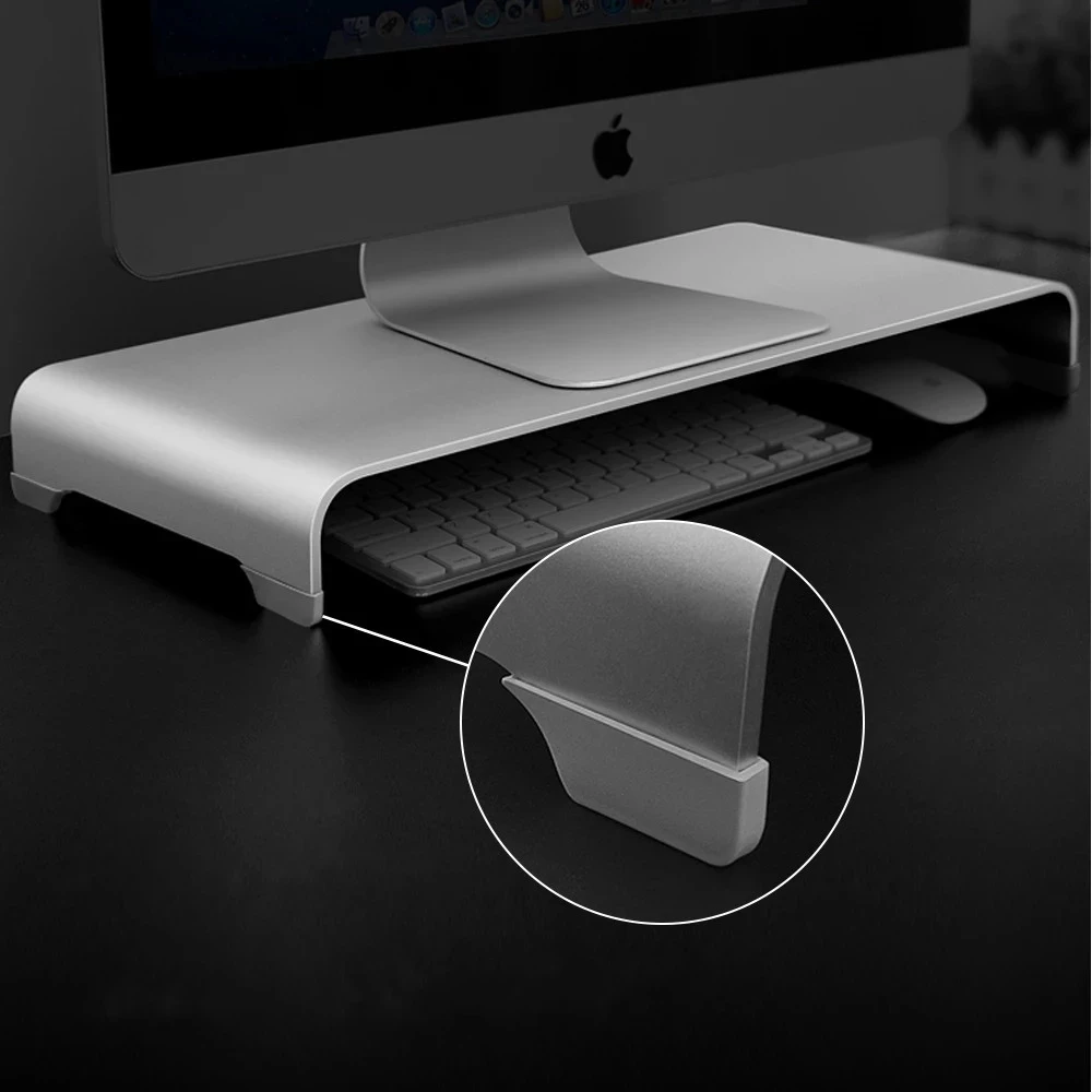 Für Mac monitor Aluminium Monitor Stand Metall Schreibtisch Stehen Tragbare Universal Computer Riser Basis laptop stand Image