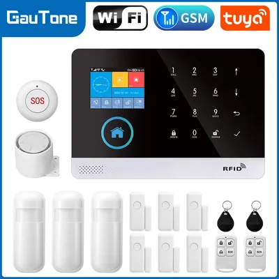 GSM-Alarmsystem Tuya Smart Home WIFI Home Security System DIY Kit mit Türsensor und PIR-Bewegungssensor funktioniert mit Alexa