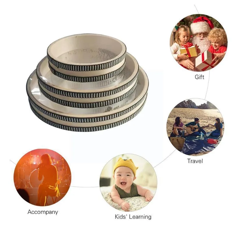 Holzfarbe Holz Remo Ocean Drum Orff Musikwerkzeug von Musical NatureTraditional Sound Instrument 6/8/10 S Folk Zoll E6E5 Image