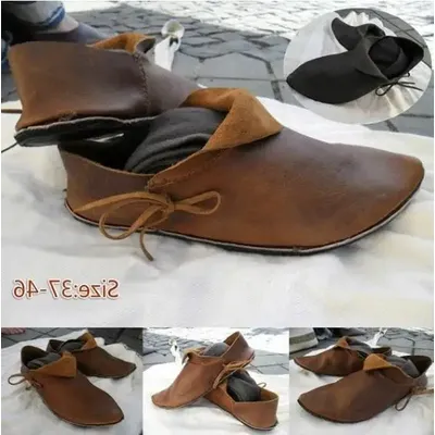 Cosplay Herren Mittelalter PU-Lederschuh Mittelalter Stiefeletten Viktorianische Renaissance Image
