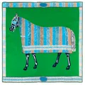 Écharpe en soie sergé roulée à la main pour femme foulard carré imprimé cheval écharpe