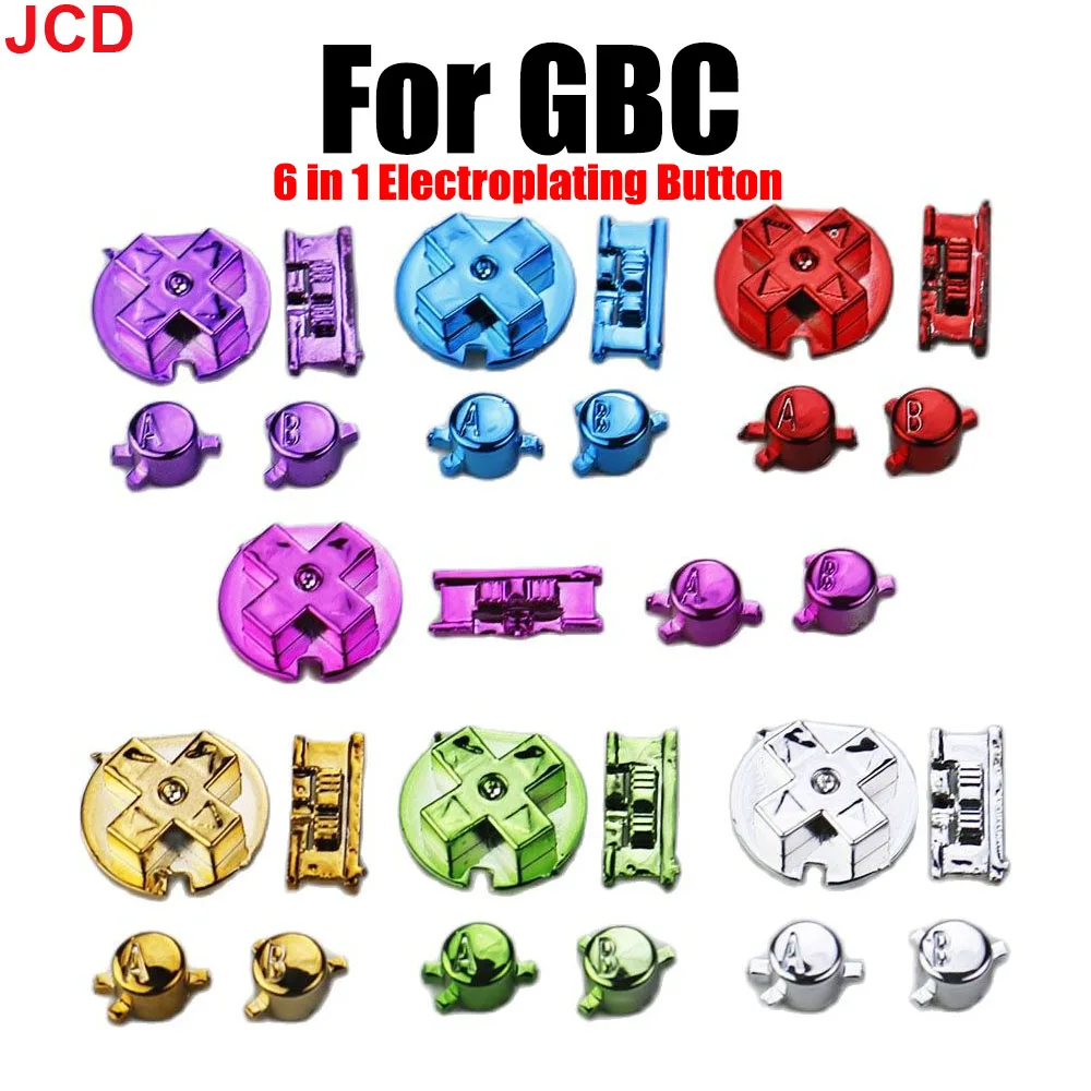 JCD 1set Für Game Boy Galvanik Taste Shell Für GBC Spiel ersatz Taste D-Pad A B Tasten kit DIY Farbe Image