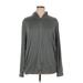 Nike Zip Up Hoodie: Gray Print Tops - Women's Size X-Large