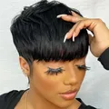 Perruques de cheveux humains Pixie Cut pour femmes noires perruque courte sans colle perruques en