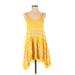 Intimately by Free People Casual Dress - Mini Scoop Neck Sleeveless: Yellow Print Dresses - Women's Size X-Small