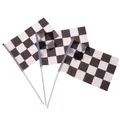 Drapeau de course à main carré noir et blanc 10 pièces drapeaux de course pour voiture