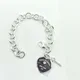 Bracelet pendentif en forme de cœur en argent regardé S925 pour femme bijoux de luxe mode simple