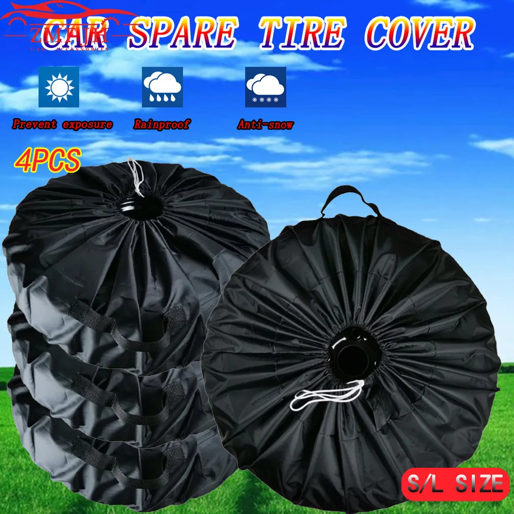 Housse universelle pour pneus de voiture, 4 pièces, accessoires pour pneus de secours, sac de rangement en Polyester pour pneus de voiture, roues, pièces, accessoires pour pneus