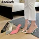 Aneikeh-Sandales transparentes en PVC pantoufles pointues à talons hauts élégantes confortables