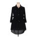 Bebop Casual Dress - Shirtdress Collared 3/4 sleeves: Black Print Dresses - Women's Size 2X-Large