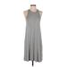 Gap Casual Dress - A-Line High Neck Sleeveless: Gray Color Block Dresses - Women's Size Small