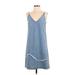 m.i.h Jeans Casual Dress - Shift V Neck Sleeveless: Blue Dresses - Women's Size Small