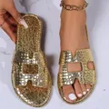 Pantoufles d'été pour femmes sandales de luxe carrées pantoufles de styliste sandales plates