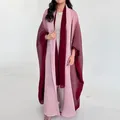 ATA YAKE-Trench-Coat Froissé pour Femme Écharpe à Manches Chauve-Souris Couleur et Graisse