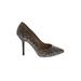 Via Spiga Heels: Pumps Stiletto Cocktail Gray Snake Print Shoes - Women's Size 8 - Pointed Toe