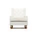 George Oliver Larane Rocking Chair Wood/Upholstered/Solid Wood in White | 41.36 H x 30.76 W x 33.86 D in | Wayfair 86B9A46B1CF84A2CA1FB1739ADDC7B0E