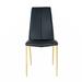 Ivy Bronx Leeor Metal Back Side Chair Dining Chair Faux Leather/Upholstered in Yellow/Black | 36.02 H x 23.8 W x 16.7 D in | Wayfair