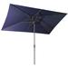 Arlmont & Co. Shawntai 9' 10" x 8' 3" Rectangular Lighted Market Umbrella Metal in Blue/Navy | 79 H x 118.5 W x 98.5 D in | Wayfair