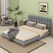 Red Barrel Studio® Deryck Upholstered Platform Bed w/ Soft Headboard in Gray | 36.6 H x 68.7 W x 85.8 D in | Wayfair