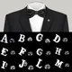 A-Z Initial Letter Brooch Silver Gold Color English Symbol Design Badge Men's Shirt Suit Collar