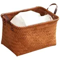 Spring/Summer Square Storage Basket Handmade Vine Weaving Storage Basket Outdoor Picnic Basket