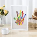 Clear Family Handprint Kit DIY Handmade Keepsake Wooden Frame Newborn Keepsake Baby Handprint and