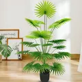 110cm 24Leaves Tropical Plants Large Artificial Palm Tree Plastic Fake Leaves Green Monstera Leaves