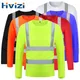 Fluorescent High Visibility Shirts Reflective Safety Shirt Long Sleeve Hi Vis Workwear Quick Dry