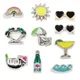 Enamels Sunshine Beach Sea Drink And Cocktail 10pcs/Lot Floating Charms Living Glass Memory Lockets