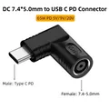 DC 7.4X5.0mm per caricabatterie portatile HP Dell a 65W USB tipo C PD convertitore adattatore di alimentazione per MacBook Huawei HP Lenovo Xiaomi Samsung