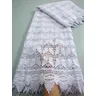 Kalume White African Cord Lace Fabric alta qualità 5 Yards African Guipure Cord Lace Fabric con