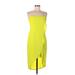 BCBGMAXAZRIA Casual Dress - Sheath Open Neckline Sleeveless: Yellow Color Block Dresses - Women's Size 10