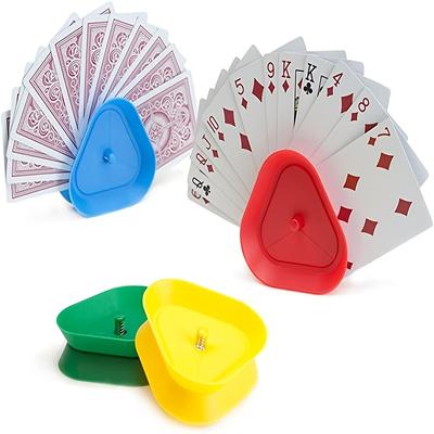 4pcs/set Triangle Shaped Hands-free Playing Card Holder Board Game Poker Seat Christmas, Halloween, Thanksgiving Gift, Gaming Gift