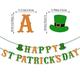 Kit de décorations pour la Saint-Patrick, bannière porte-bonheur en feutre avec trèfle, comprenant une bannière de lettres, des tourbillons, des décorations de cupcakes en forme de trèfle vert