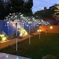 2 paquets de guirlandes lumineuses solaires, feux d'artifice extérieurs imperméables, lumière de fleur de jardin à LED pour la décoration de bricolage de fête de Noël de jardin, lumières de décoration