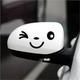 2 pièces mignon dessin animé sourire visage voiture autocollants voiture rétroviseur décalcomanies voiture style l autocollant de miroir r pour les camions de voitures